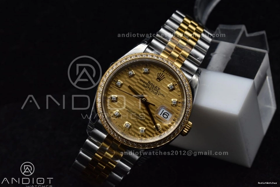 Dial Edition Bracelet YG Textured SS VS 126283rbr Steel 36 904L Jubilee Best 1:1 577 on Diamonds Comfortable DateJust VSF 0317